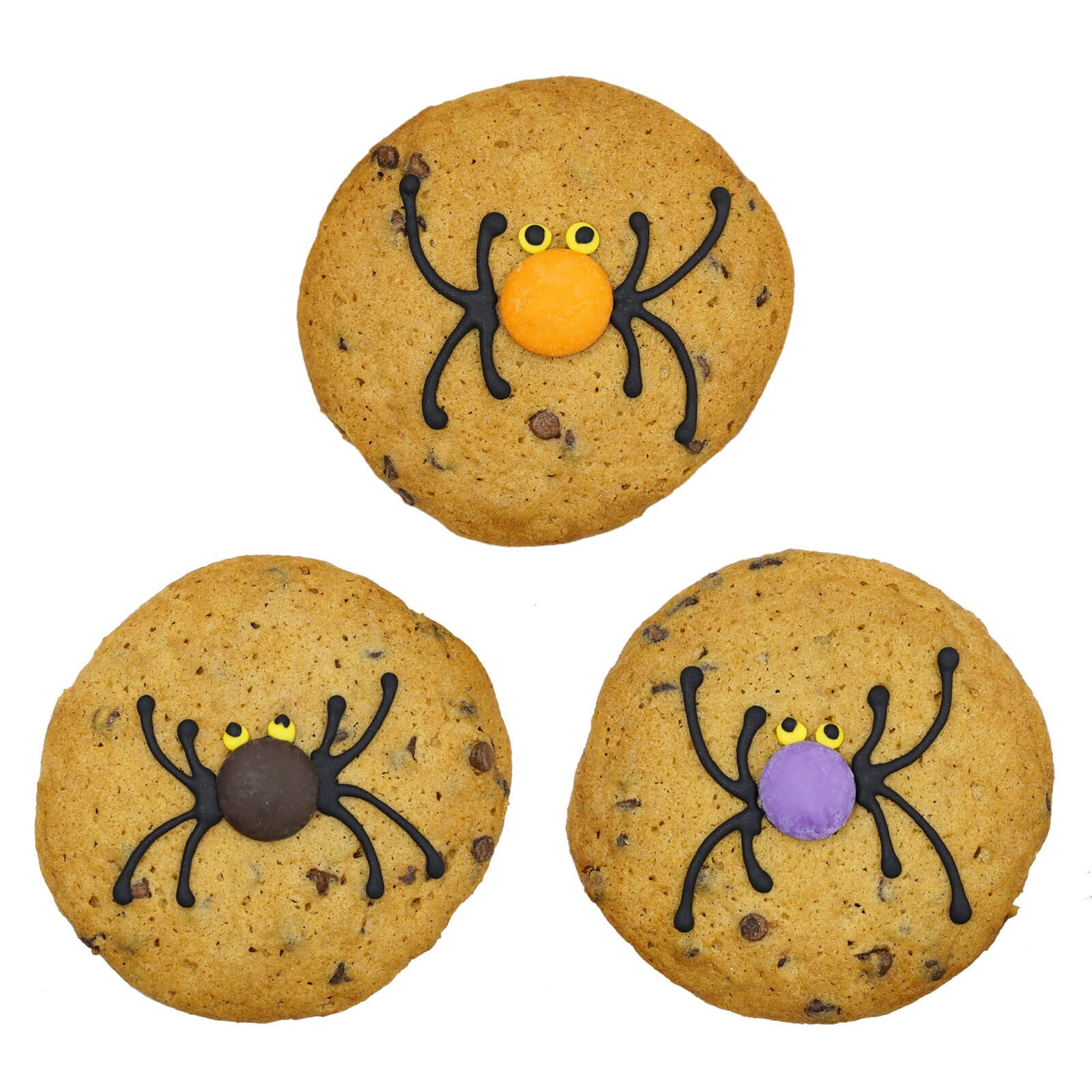CHOCOLATE CHIP COOKIES 4" VANILLA SPOOKY SPIDER -  24 PER BOX