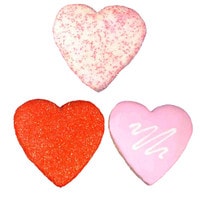 ASSORTED HEART VALENTINE COOKIES 3" - 24 PER BOX