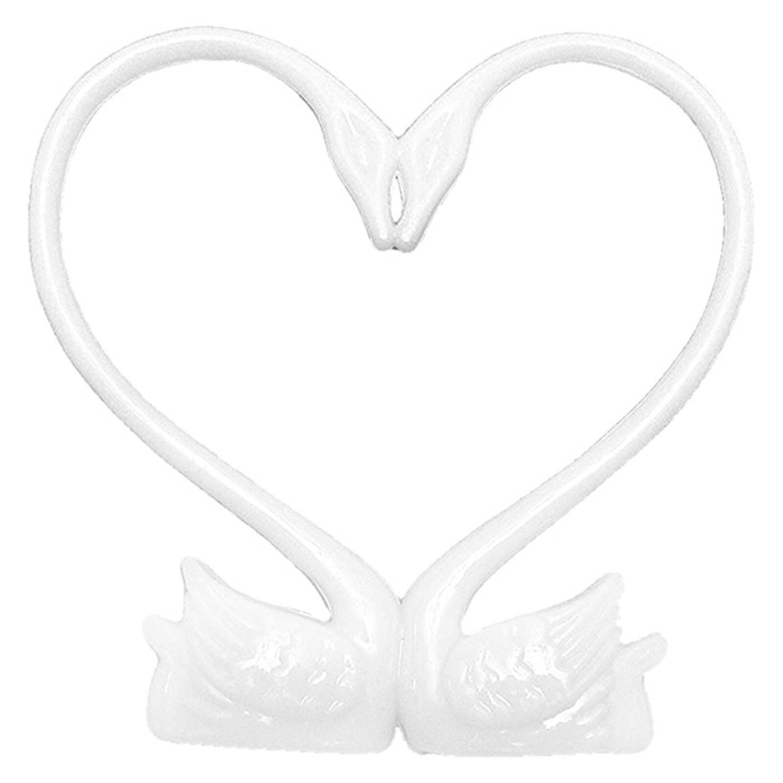 WHITE SWAN HEART TOPPER 5 1/2"