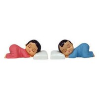 SLEEPING BABY PINK & BLUE 3" - 2 PC