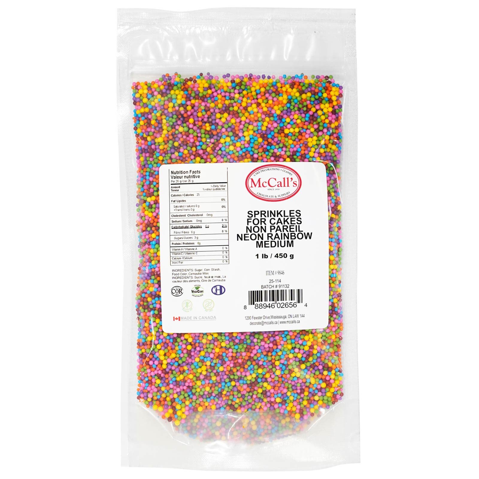 SPRINKLES NON PAREIL NEON RAINBOW #2 - CERTIFIED 450 G