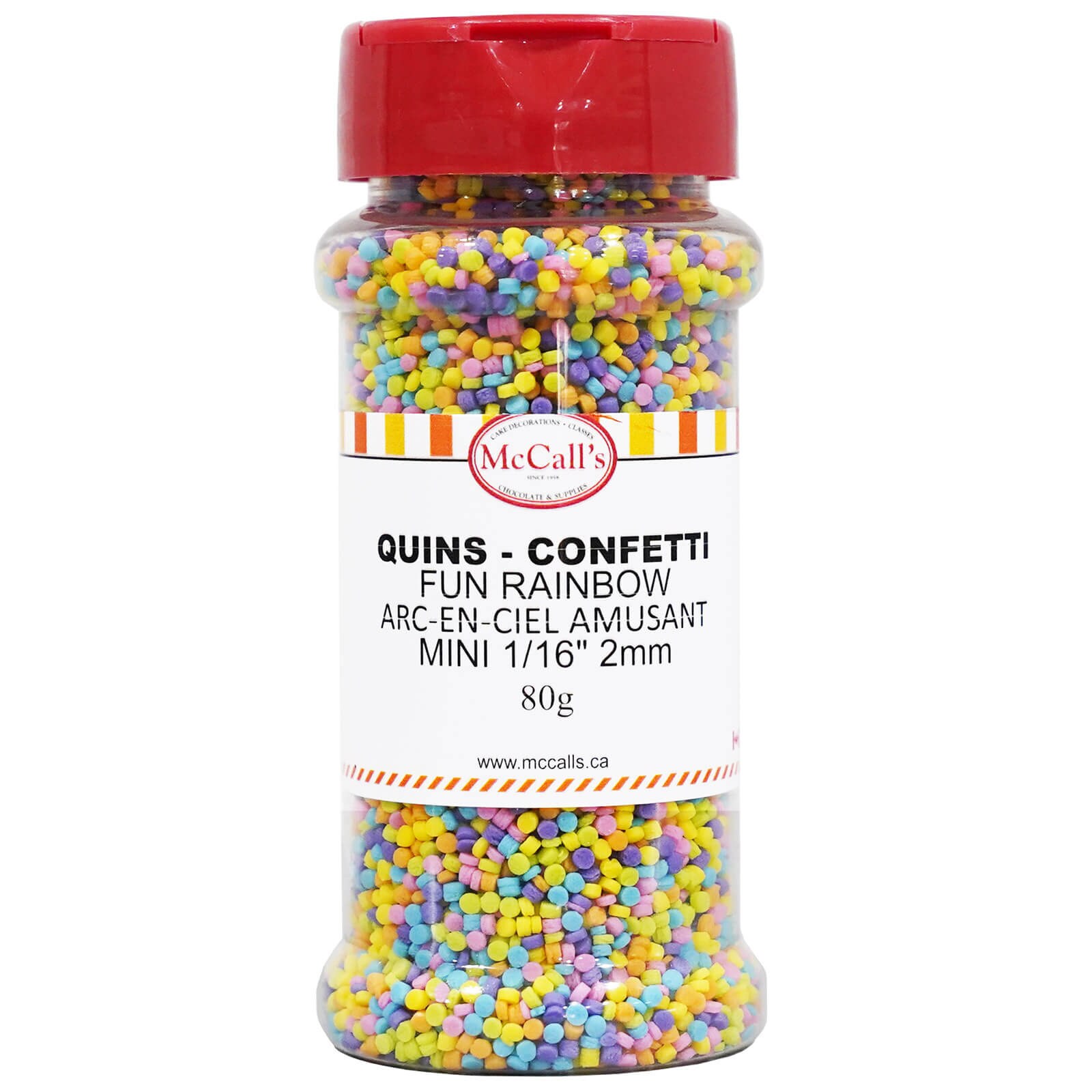 QUINS CONFETTI FUN RAINBOW MINI 1/16" 2mm 80 G