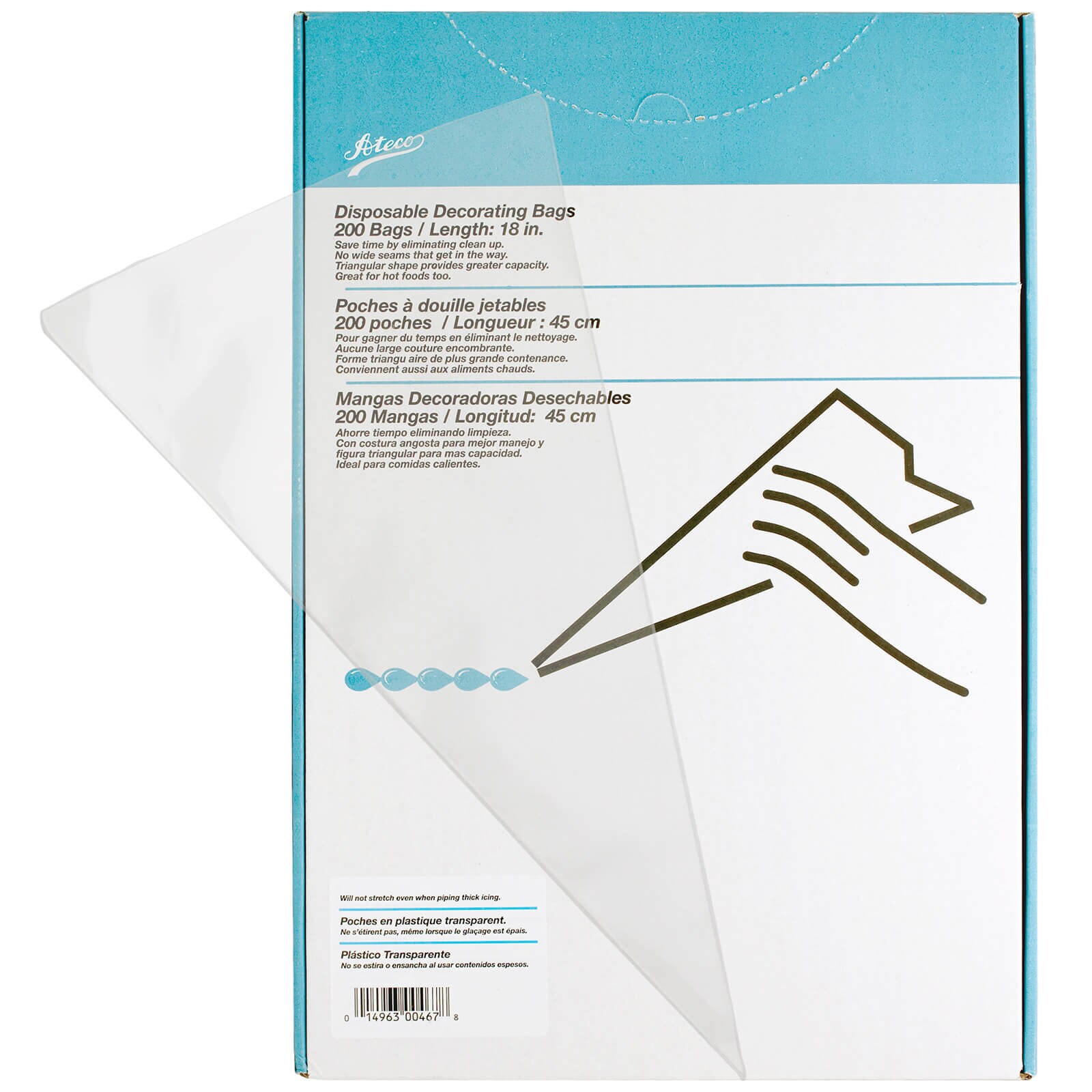 ATECO SOFT DISPOSABLE PIPING BAGS 18" - 200 PCS